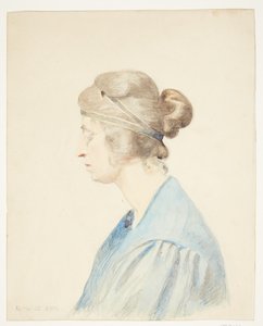 Retrato de Olivia Holm-Møller (busto de perfil) de Elise Konstantin Hansen