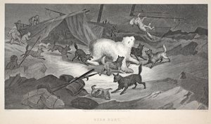 Caça ao urso, ilustração de "A segunda expedição Grinnell em busca de Sir John Franklin ...", 1856