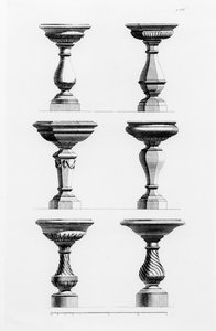 Desenhos para urnas no gosto antigo, de A Book of Architecture, de James Gibbs (1682-1754), publicado em 1739 (ver também 171987)