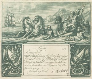Recibo de assinatura, década de 1720.