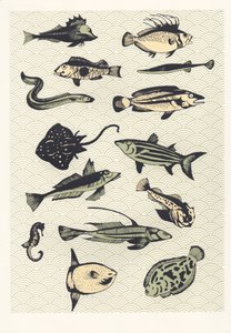 Peixe Japonês Amarelo, 2016 (papel de parede) de Eliza Southwood