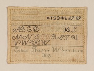 Sampler de Eliza Thayer Wrentham