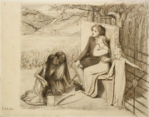 Dois amantes, 1854 (caneta e tinta marrom em papel off-white)