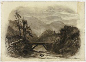 Córrego da montanha com ponte pequena II de Elizabeth Murray