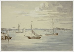 Veja Inchkeith e as ilhas Firth of Forth de Granton de Elizabeth Murray