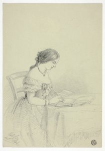 Aquarela de mulher (possivelmente um autorretrato)