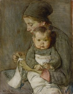 Mãe e Bebé (óleo sobre tela)