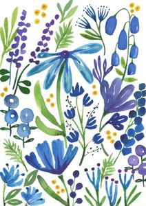 Flores azuis, 2018 (aguarela) de Elizabeth Rider