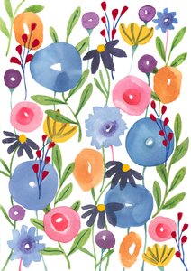 Flores Boho, 2018 (aguarela) de Elizabeth Rider