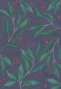 Folhas verdes com bagas, 2017 (aguarela e acrílico)