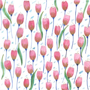 Tulipas cor-de-rosa, 2017 (aguarela)
