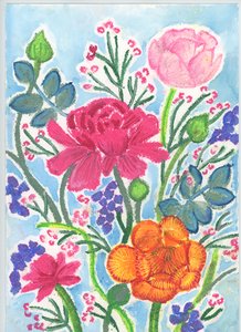 Ranunculus Bouquet, 2018 (pastel de óleo) de Elizabeth Rider