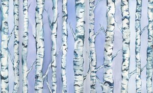 Silverbirch Forest, 2018 (aguarela e acrílico) de Elizabeth Rider