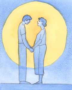 Um casal que realmente se ama, e realmente ama a Deus, deseja fazer a Sua Vontade, 2002 (w - c no papel) de Elizabeth Wang