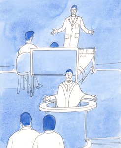 Um cirurgião que dá um diagnóstico sério às vezes tem pouca esperança de cura, 2003 (w - c no papel) de Elizabeth Wang