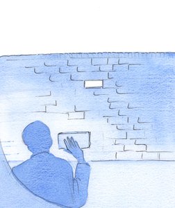 Um católico sábio sabe que todas as verdades "se encaixam", como tijolos em uma parede, 2002 (w - c no papel) de Elizabeth Wang