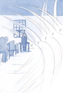 Os anjos se curvam em reverência a Cristo nosso Rei, enquanto Seu Precioso Sangue se torna presente em nossos altares, 2000 (w - c no papel) de Elizabeth Wang