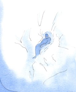 Como uma criança descansa depois de brincar em um campo de neve, para que eu possa descansar em Deus, embalado em Sua Divindade, sempre que me dirijo a Ele em confiança, 2003 (c - c no papel) de Elizabeth Wang