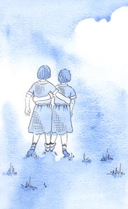 Com o nosso consentimento, Cristo pode nos atrair para uma &39;dupla&39; com Ele: como quando as crianças se abraçam, correndo ansiosamente na mesma direção, 2002 (w - c no papel) de Elizabeth Wang