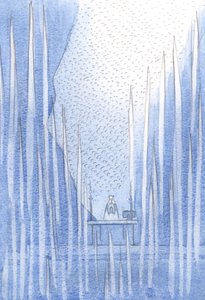 Além de adoradores e anjos, havia uma divisão do véu; milhares de Almas Santas louvaram o Pai, por meio de Cristo., 2001 (w - c no papel) de Elizabeth Wang