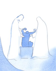 Cristo e Nossa Senhora estão sempre dispostos a nos ajudar. Sua assistência é terna, pessoal e incessante, todo o caminho para o Céu, 2002 (w - c no papel) de Elizabeth Wang