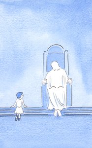 Cristo me pediu para falar como uma criança ignorante, mas próxima a Ele por causa da fé, do arrependimento e da amizade, 2002 (w - c no papel) de Elizabeth Wang