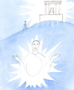Cristo explicou a maravilha do Batismo, 2004 (w - c no papel) de Elizabeth Wang