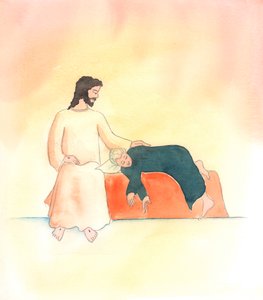 Cristo está perto de seus amigos, em todas as circunstâncias, 2000 (w - c no papel) de Elizabeth Wang
