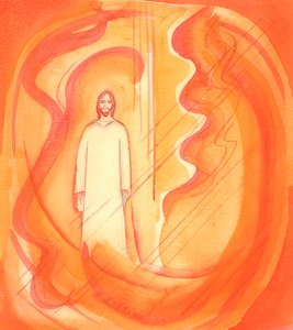 Cristo, nosso Deus, está no céu agora em sua pureza e poder, 2000 (w - c no papel) de Elizabeth Wang