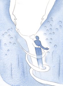 Cristo me tranquilizou, envolveu minha alma em amor e me conduziu em direção à luz, 2000 (w - c no papel) de Elizabeth Wang