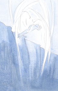 Cristo envia Seus anjos para resgatar as almas das trevas e trazê-las para mais perto de Sua luz., 2001 (w - c no papel) de Elizabeth Wang
