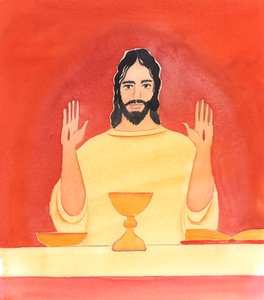 Cristo me mostrou Seu sacrifício de uma vez por todas, quando Ele foi pregado na cruz e morreu, por causa do pecado, 2000 (w - c no papel) de Elizabeth Wang
