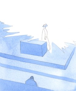 Cristo falou-me a partir do santuário, onde estava presente no tabernáculo, 2004 (aguarela sobre papel) de Elizabeth Wang