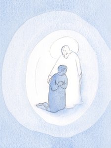 Cristo, que uma vez sofreu, conforta aqueles que suportam as adversidades por Sua causa, 2000 (w - c no papel) de Elizabeth Wang