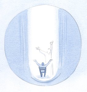 A própria oração de Cristo sobe da alma, quando oramos em Seu nome, e perfura o Céu em intercessão., 2000 (w - c no papel) de Elizabeth Wang