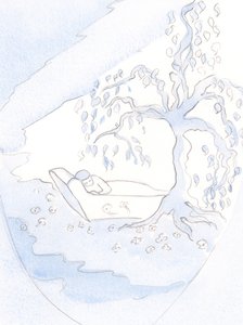 A presença de Cristo na alma é como um ramo florido de uma flor fresca, 2000 (w - c no papel) de Elizabeth Wang