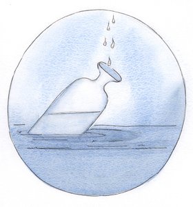 A pura verdade de Cristo é derramada - eu vi - gota a gota na alma, reunida em prontidão para um grande derramamento., 2001 (w - c no papel) de Elizabeth Wang