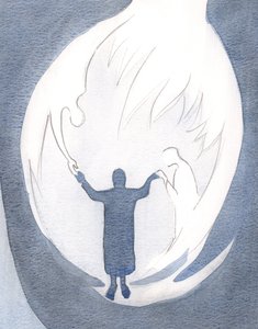 Cada uma das três Pessoas Divinas está constantemente trabalhando na alma fiel, 2000 (w - c no papel) de Elizabeth Wang