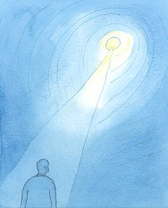 Mesmo que tentemos servir a Deus com amor de todo o coração, pode parecer que nossa vida espiritual é vivida em um &39;túnel&39; de escuridão interior, 2003 (w - c no papel) de Elizabeth Wang