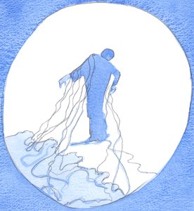 Cada vez que optamos por fazer a Vontade de Deus e não a nossa, somos como alguém que remove os fios que ainda se agarram a Ele, quando bravamente &39;saltou de pára-quedas&39; para uma vida de graça, 2002 (c - c no papel) de Elizabeth Wang
