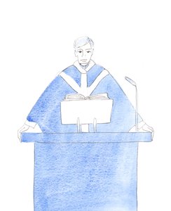 Tudo na vida de um sacerdote deve perder o significado quando colocado ao lado da tarefa suprema de salvar almas e conduzi-las para uma Páscoa eterna, 2003 (w - c no papel) de Elizabeth Wang