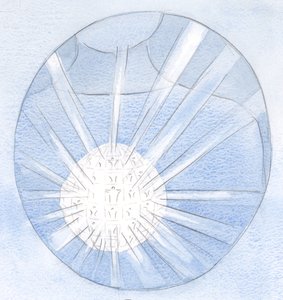 Deus pode derramar Sua graça de nossos corações, como de um cristal, iluminando outros, 2000 (w - c no papel) de Elizabeth Wang