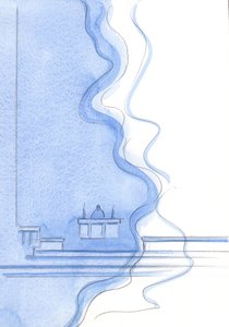 Deus nosso Pai é como um fogo ardente no qual se &39;carrega&39; a Igreja que nos acolhe, enquanto Cristo nos livra do medo, 2002 (w - c no papel) de Elizabeth Wang