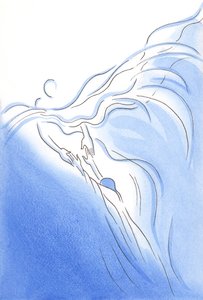 Deus Pai saúda com alegria o mais breve sussurro de oração e o mais breve momento do nosso tempo. Na vida de união, Ele pode nos erguer alto na contemplação, 2001 (w - c no papel) de Elizabeth Wang