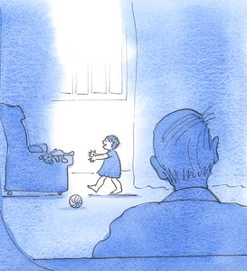 Deus Pai esconde a sua alegria em nós, para não nos assustar com a intensidade da sua alegria e carinho, 2003 (w - c no papel) de Elizabeth Wang
