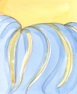 Deus Pai derrama graças extras, como uma cachoeira, quando Ele ouve as orações de todos que O invocam em nome de Jesus, Seu Filho amado., 2004 (w - c no papel) de Elizabeth Wang