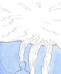 O amor de Deus por nós é como um vasto corpo de água que nunca pode se esgotar, nem nunca deixar de fluir, 2003 (w - c no papel) de Elizabeth Wang