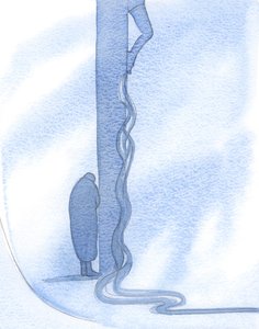 Ele direcionou minha visão para Seu Precioso Sangue, derramado por nossos pecados, e para Sua Santa Cruz, claramente à vista., 2001 (w - c no papel) de Elizabeth Wang