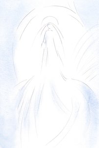 Ele me mostrou um vislumbre da magnificência e glória de Sua querida Mãe Santa, 2000 (w - c no papel) de Elizabeth Wang
