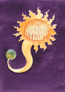 O céu é como um lar brilhante, muito acima das trevas da terra; um estado exaltado; um presente gratuito do qual não somos dignos, 2003 (w - c no papel) de Elizabeth Wang